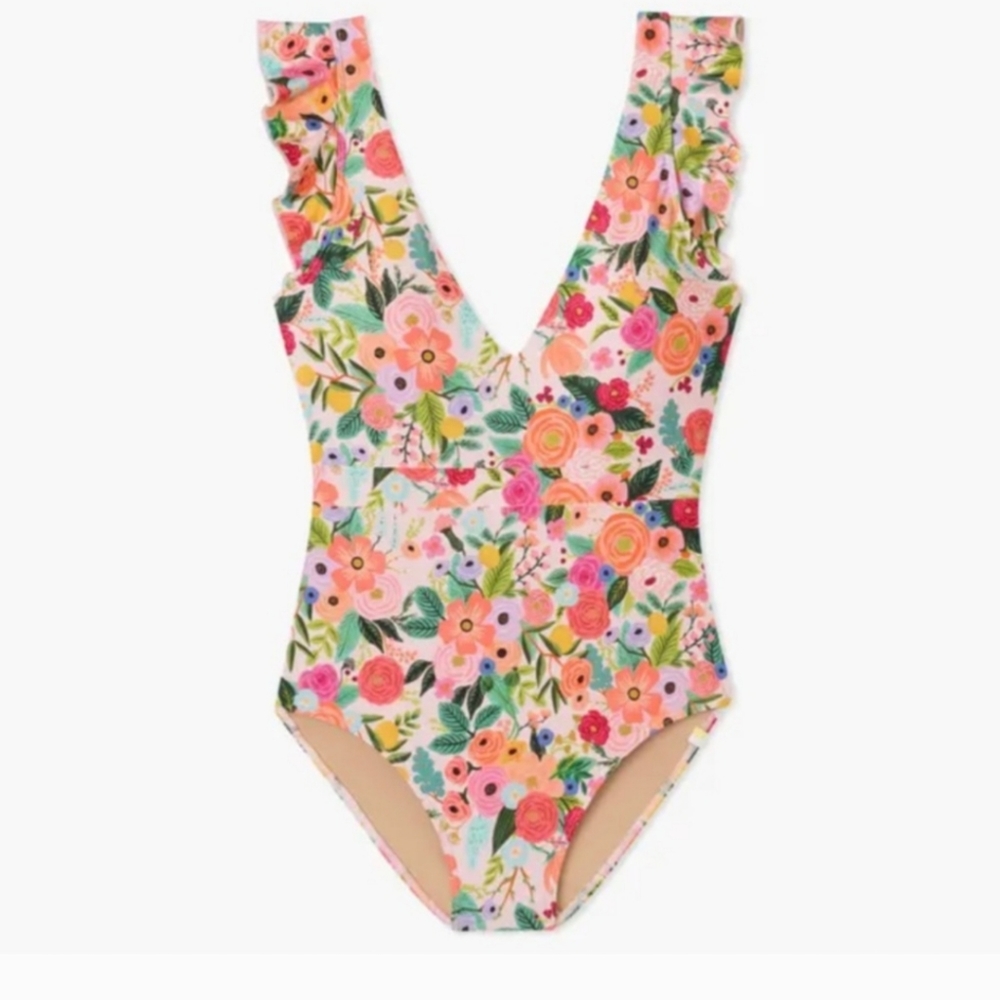 NWT Rifle Paper Co x Summersalt Swim Garden Party Ruffle Backflip one piece